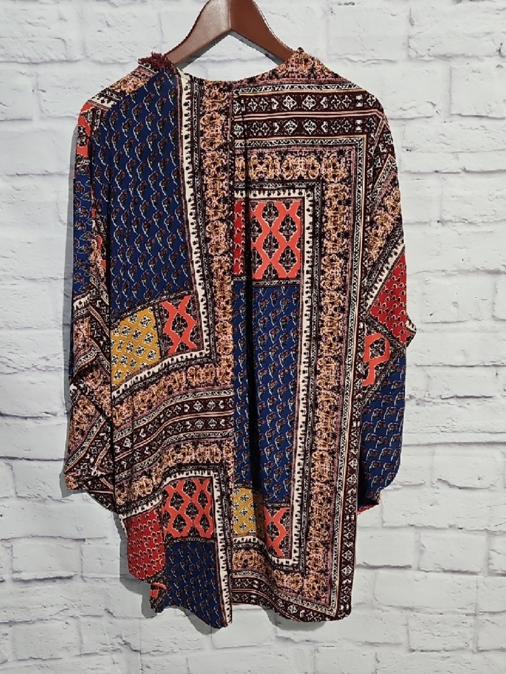 Umgee Multi-Color Boho Patchwork Kimono Cardigan - Picture 6 of 6